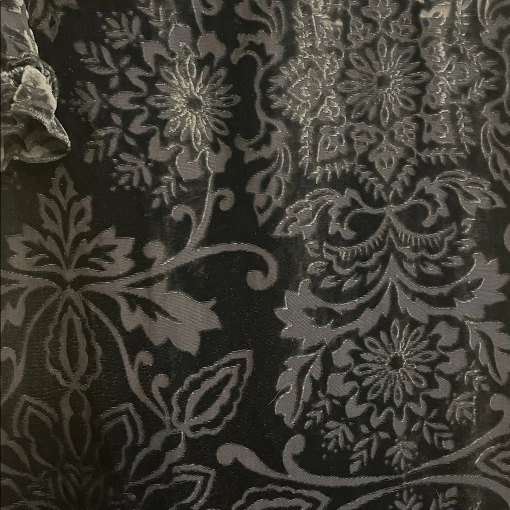 Jade Johnny Was Odella Alixa Navy Velvet Dress with Floral Design - Picture 7 of 10